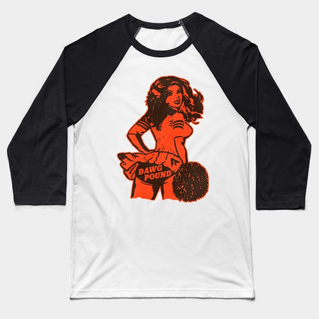 Cleveland Cheerleader Baseball T-Shirt by darklordpug